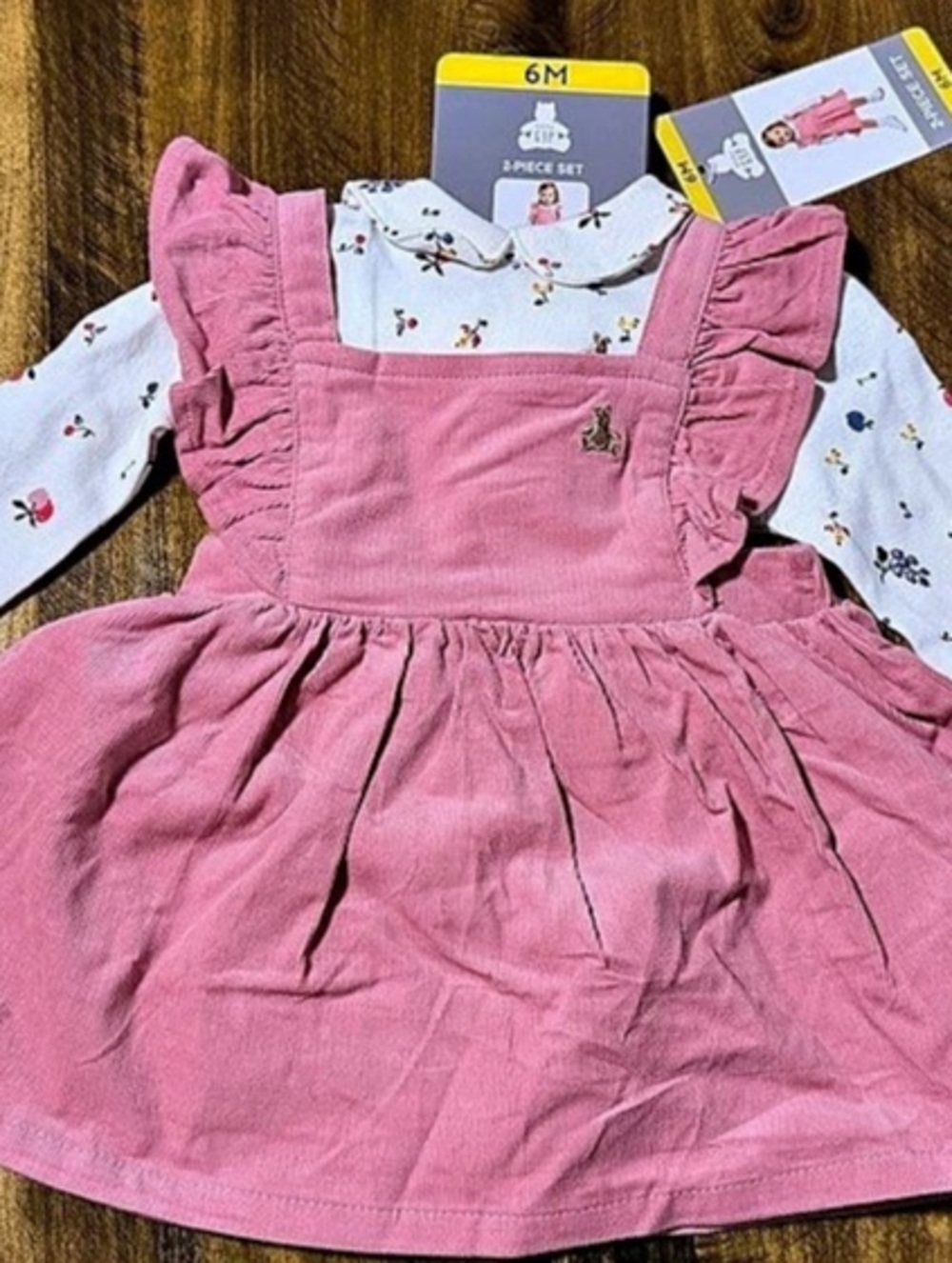 Baby Gap 2-Piece Set Pink Floral Dress Set Baby 6M NWT